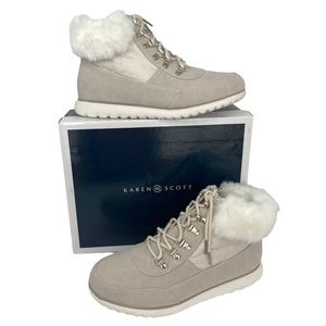 Karen Scott Wanona Winter White Booties 11M
